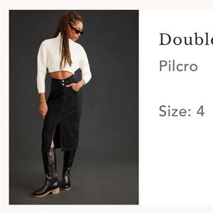 Pilcro denim midi skirt